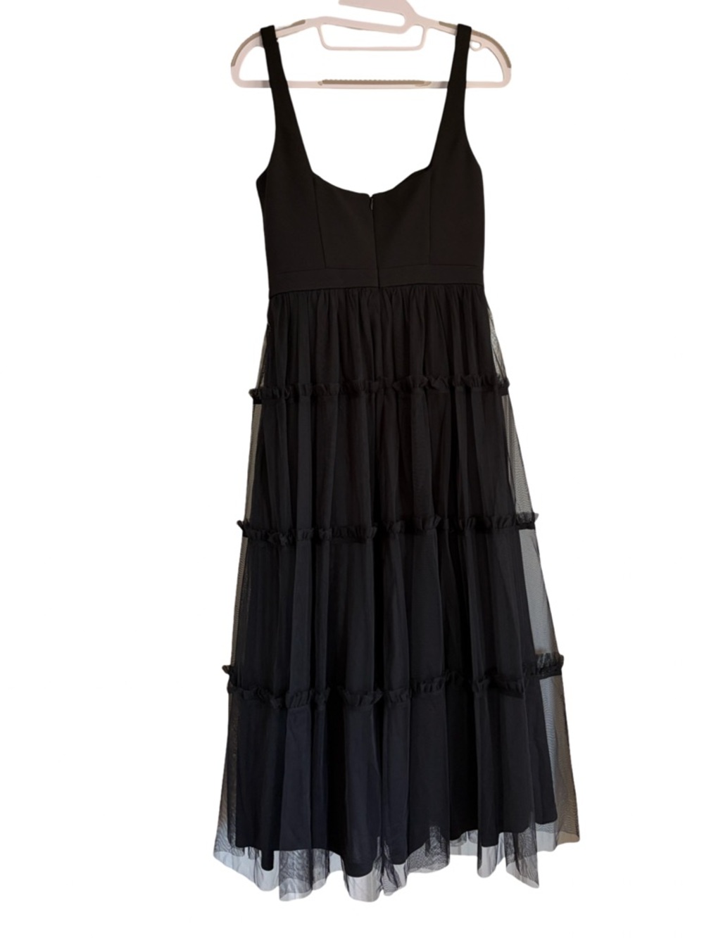 Adrianna Papell NWT Knit And Mesh Midi Dress Black Size 4 - Picture 2 of 5